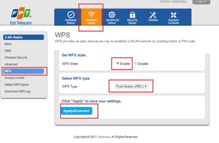 Thao tác kích hoạt WPS