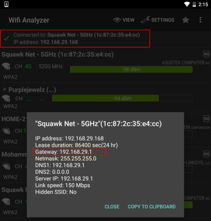 Cách truy ra IP Modem Wifi bằng ứng dụng Wi-Fi Analyzer